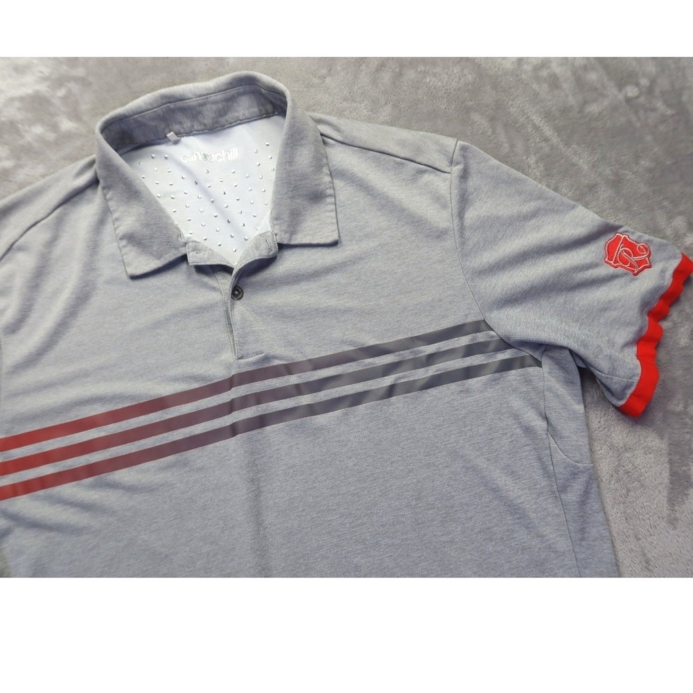 Adidas ClimaChill River‎ Run Country Club Gray Polo L Davidson NC Lake Norman